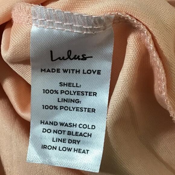 LULU'S L Exceptional Sweetness Peach Floral Chiffon Pleated Maxi Dress NEW B27 - Picture 10 of 11